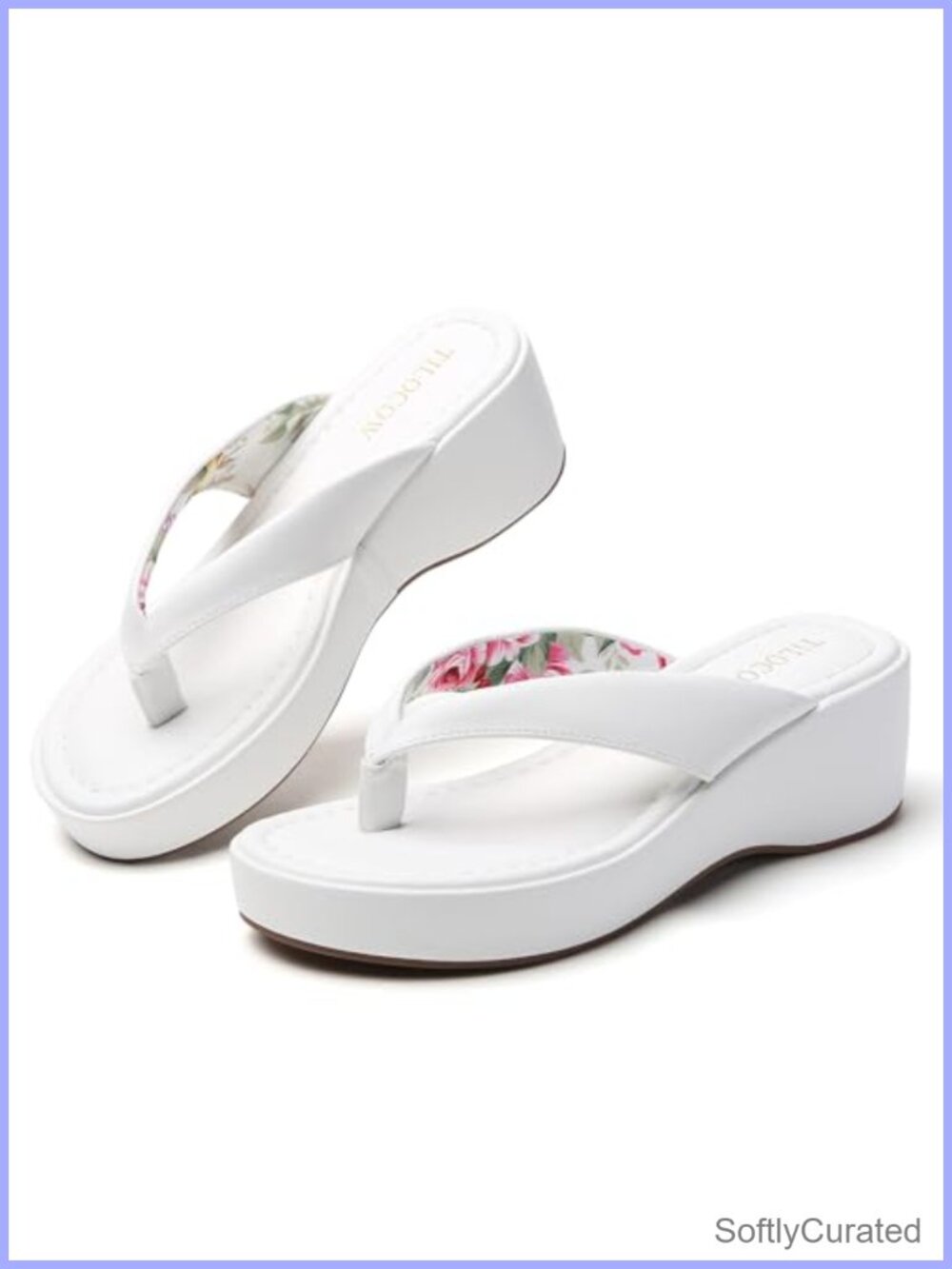Platform Wedge Flip Flops Thong Sandals Round Toe Slip On Comfort